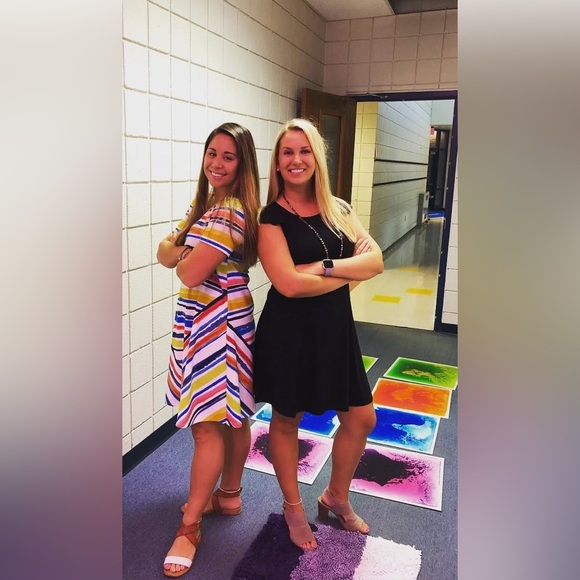 Sugar and Spliced Women’s Colorful Striped Size Medium Dress - Picture 5 of 5